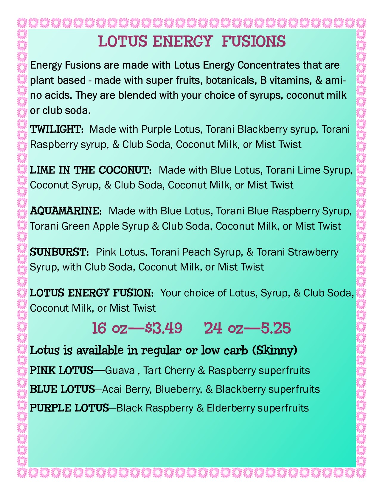 Lotus Drink Menu at Herbert Rosalie blog