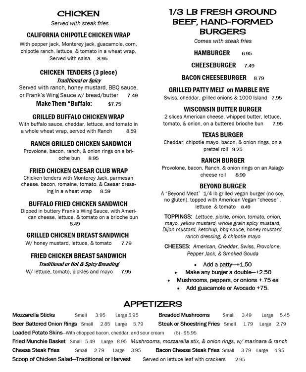 Jubelt's Menu